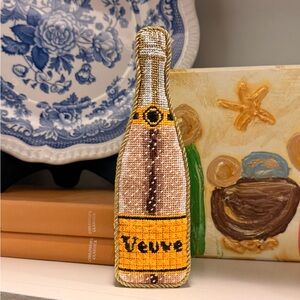 Hand-Stitched Needlepoint Standup - Antelope Veuve Bottle